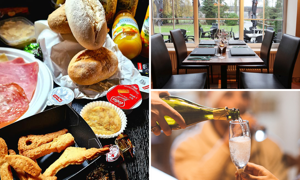 Luxe ontbijt met een glas cava bij 't Oud Lier