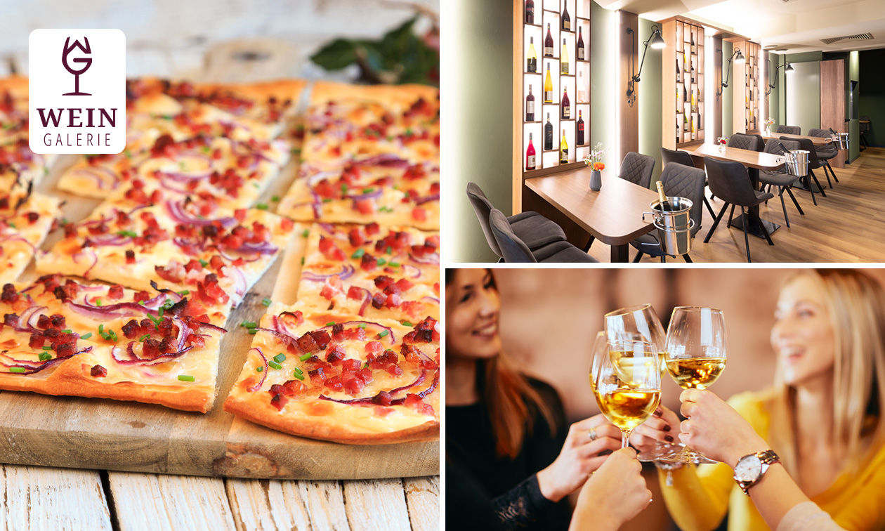 Flammkuchen nach Wahl + Glas Wein nach Wahl in der Bonner Innenstadt