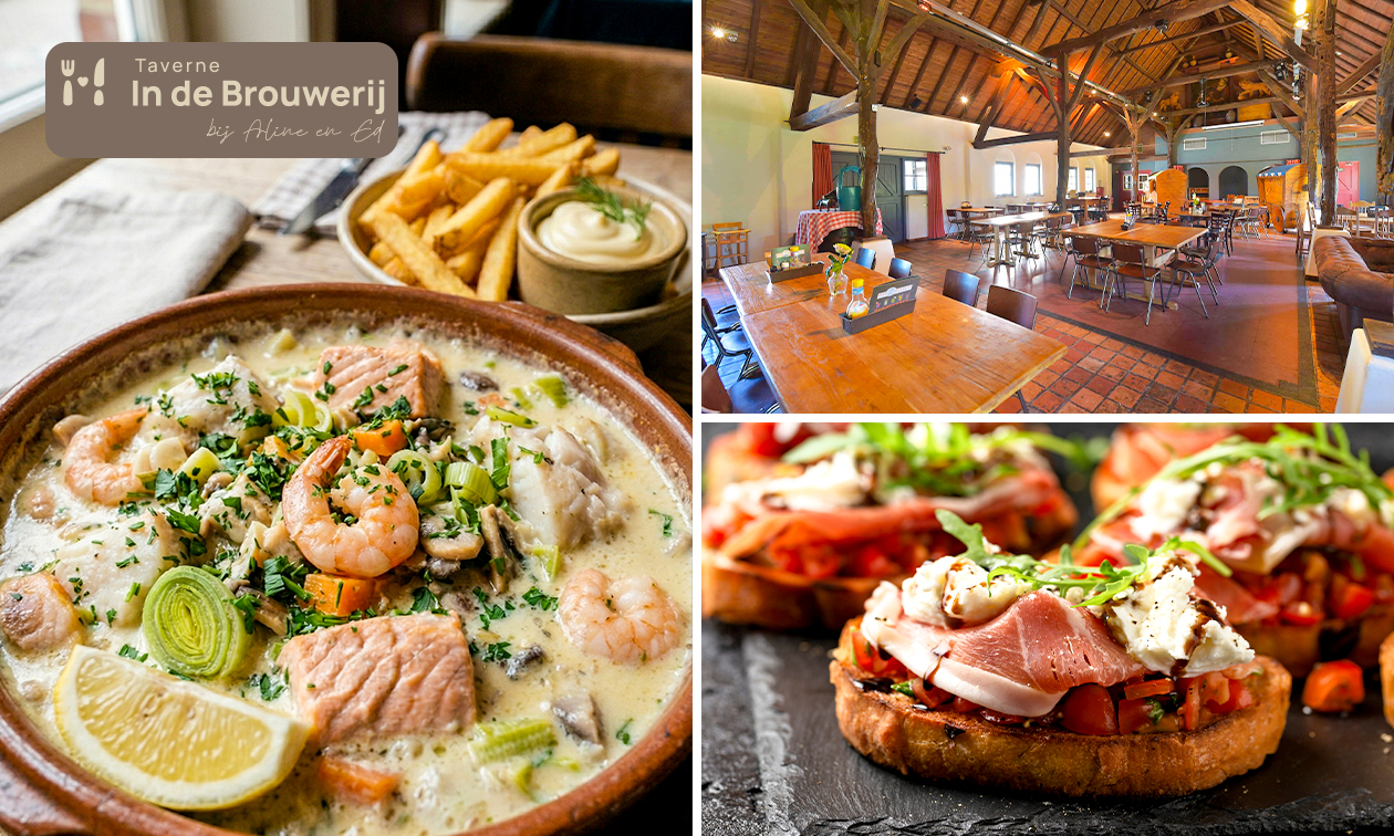 2- of 3-gangendiner à la carte + evt. brood vooraf bij Taverne ´In de Brouwerij´