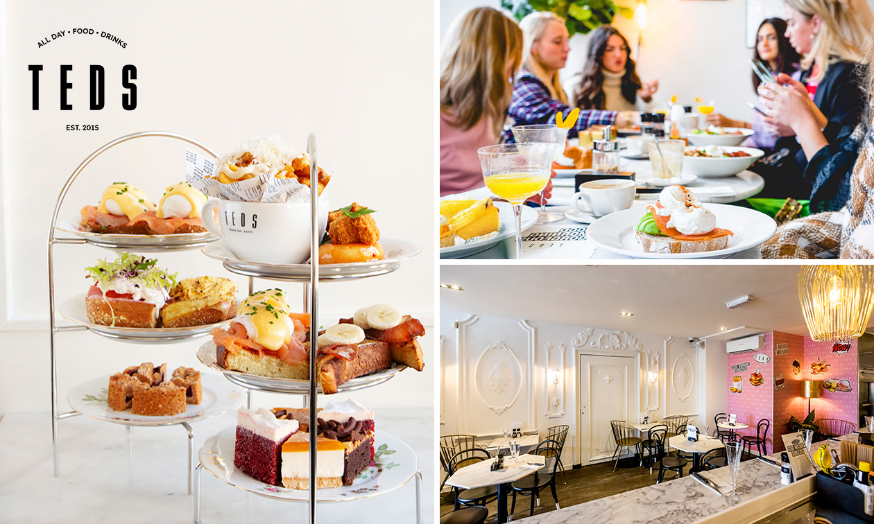 High tea (1,5 uur), shared brunch of ontbijt bij Teds in hartje Amsterdam
