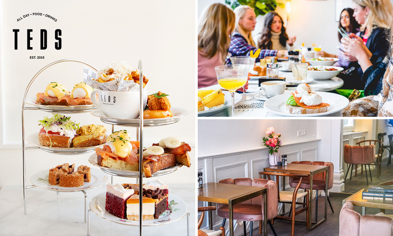 High tea (1,5 uur), shared brunch of ontbijt bij Teds