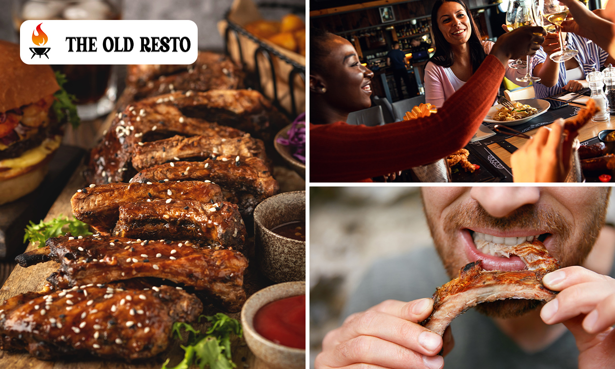 Ribbetjes à volonté + dessert bij The Old Resto