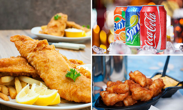 Vishandel 't Lekkerbekje, Visgerecht + friet + salade + drankje naar