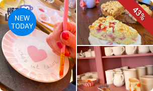 Workshop keramiek schilderen + koffie/thee (2 uur) of gebak met drank naar keuze