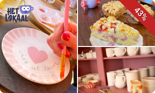 Workshop keramiek schilderen + koffie/thee (2 uur) of gebak met drank naar keuze